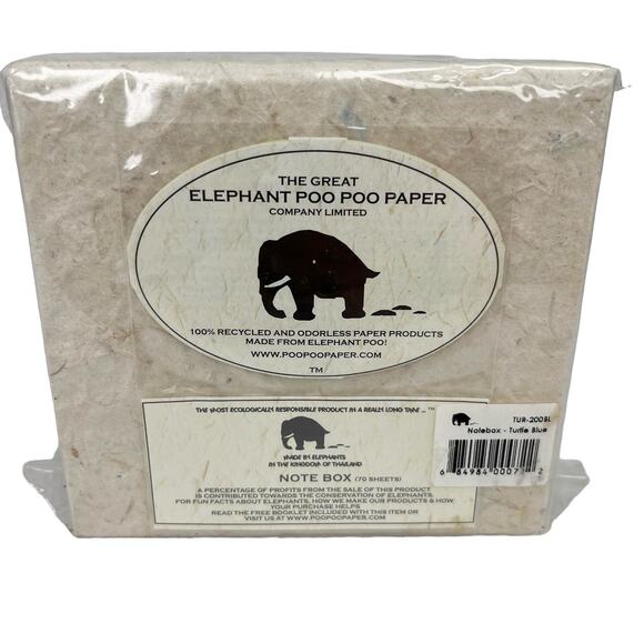 The Great Elephant Poo Poo Paper Blue Turtle Note Box New - Picture 5 of 14